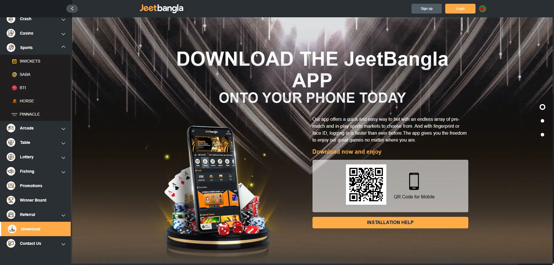 jeetbangla live casino mobile — real-time dealers on Android
