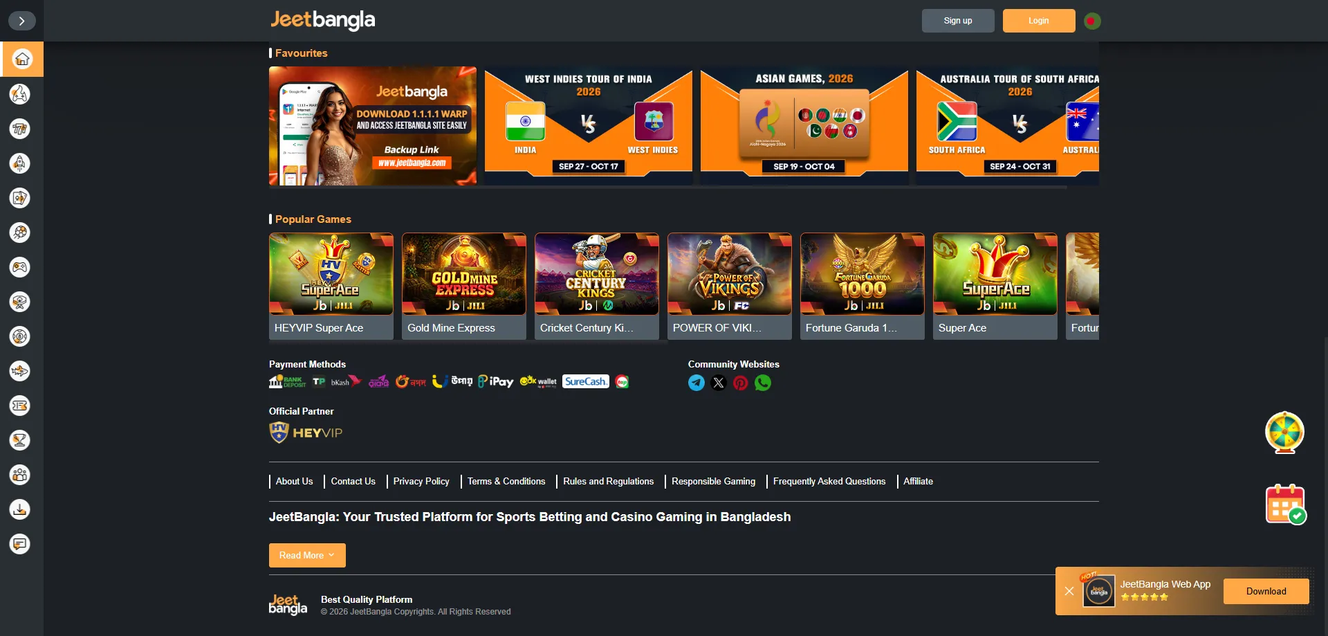 jeetbangla casino bKash Nagad Rocket payment methods BD